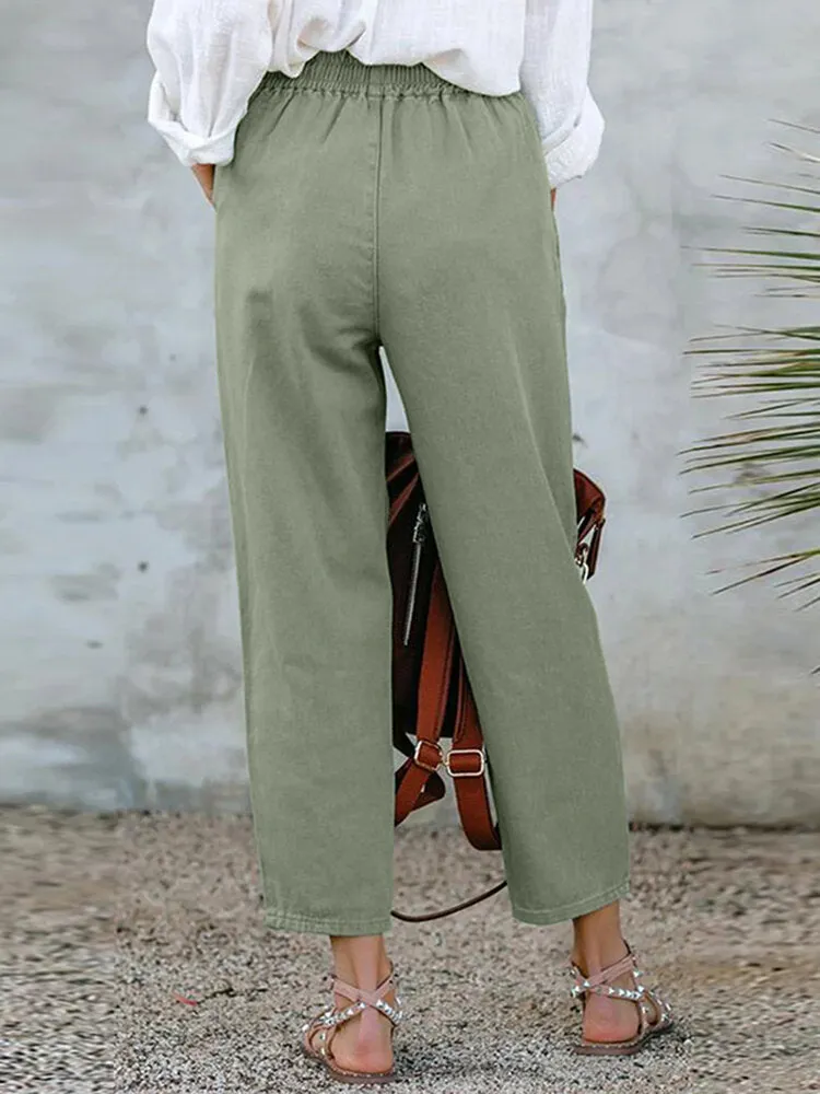 100% Cotton Solid Simple And Comfortable Work Pants