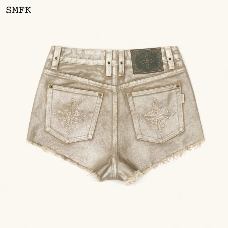 Ancient Myth Golden Snake Short Jeans