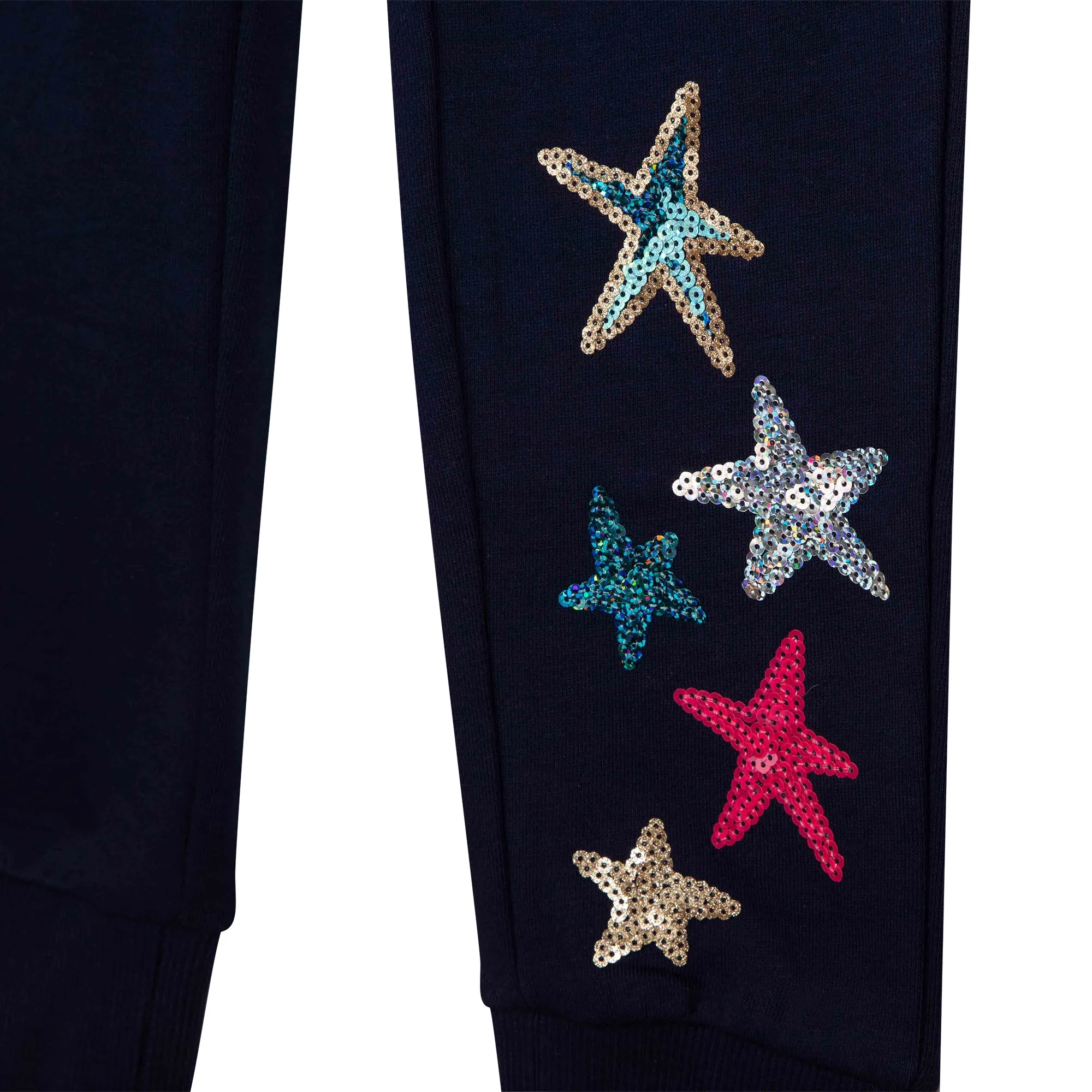 AW22 Billieblush Girls Navy Blue Sequin Tracksuit Bottoms