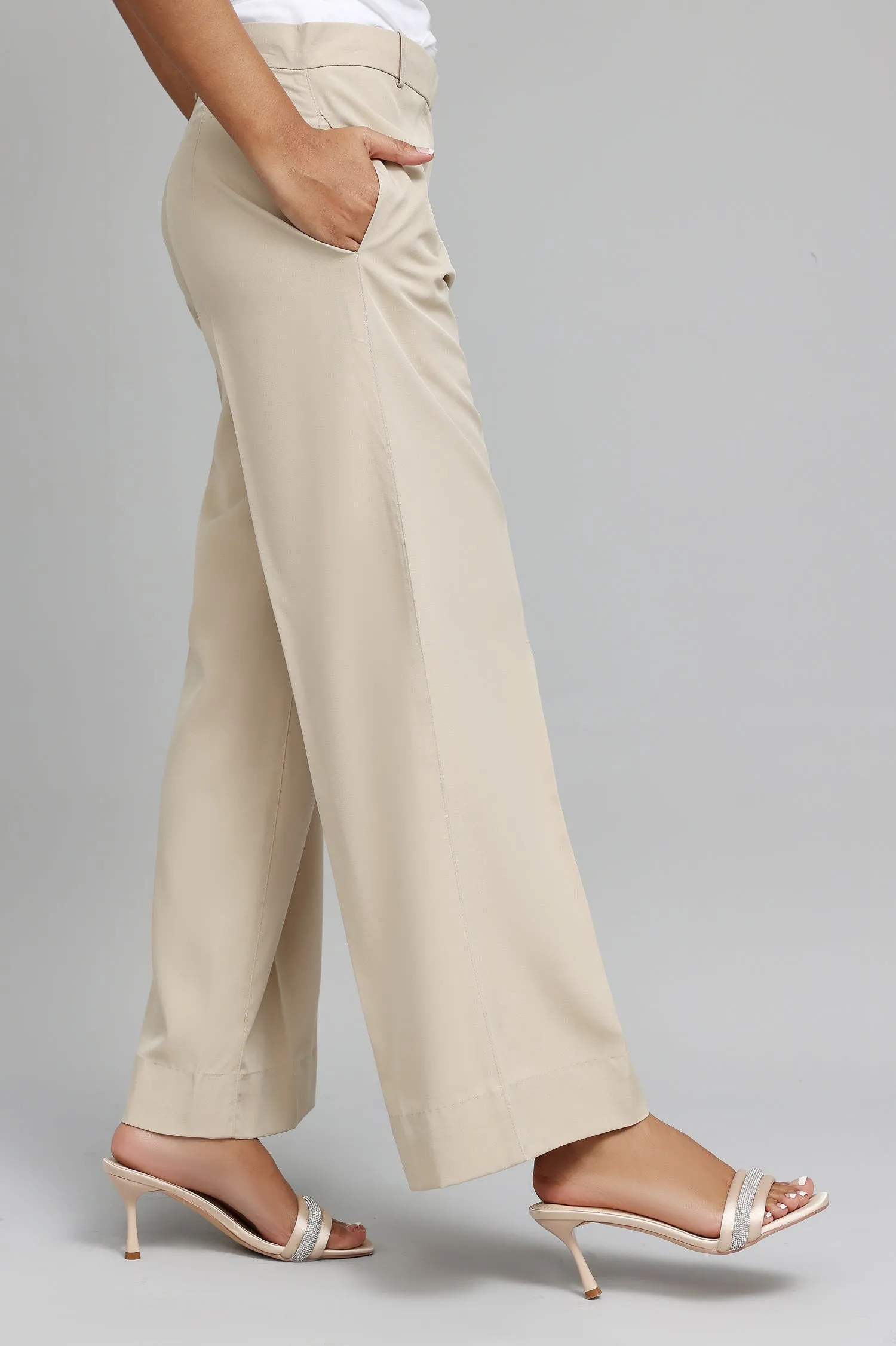 CLASSIC TAILORED ELEGANCE TROUSERS-BEIGE