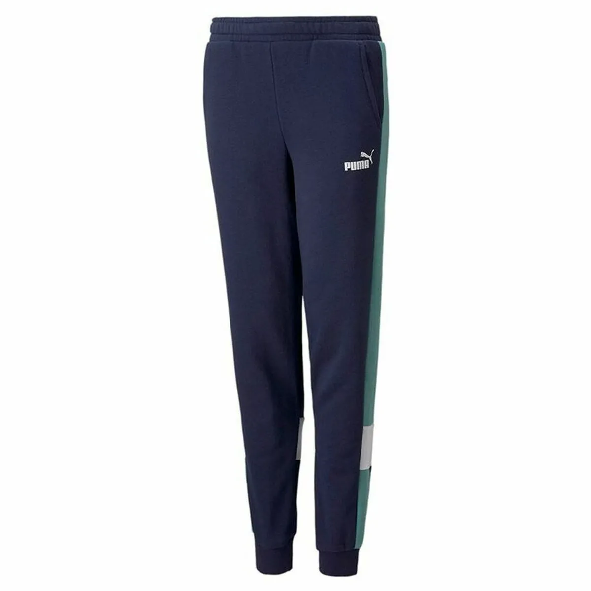 Comfortable and Trendy: Puma Essential  Colorblock B Dark Blue Kids' Tracksuit Bottoms