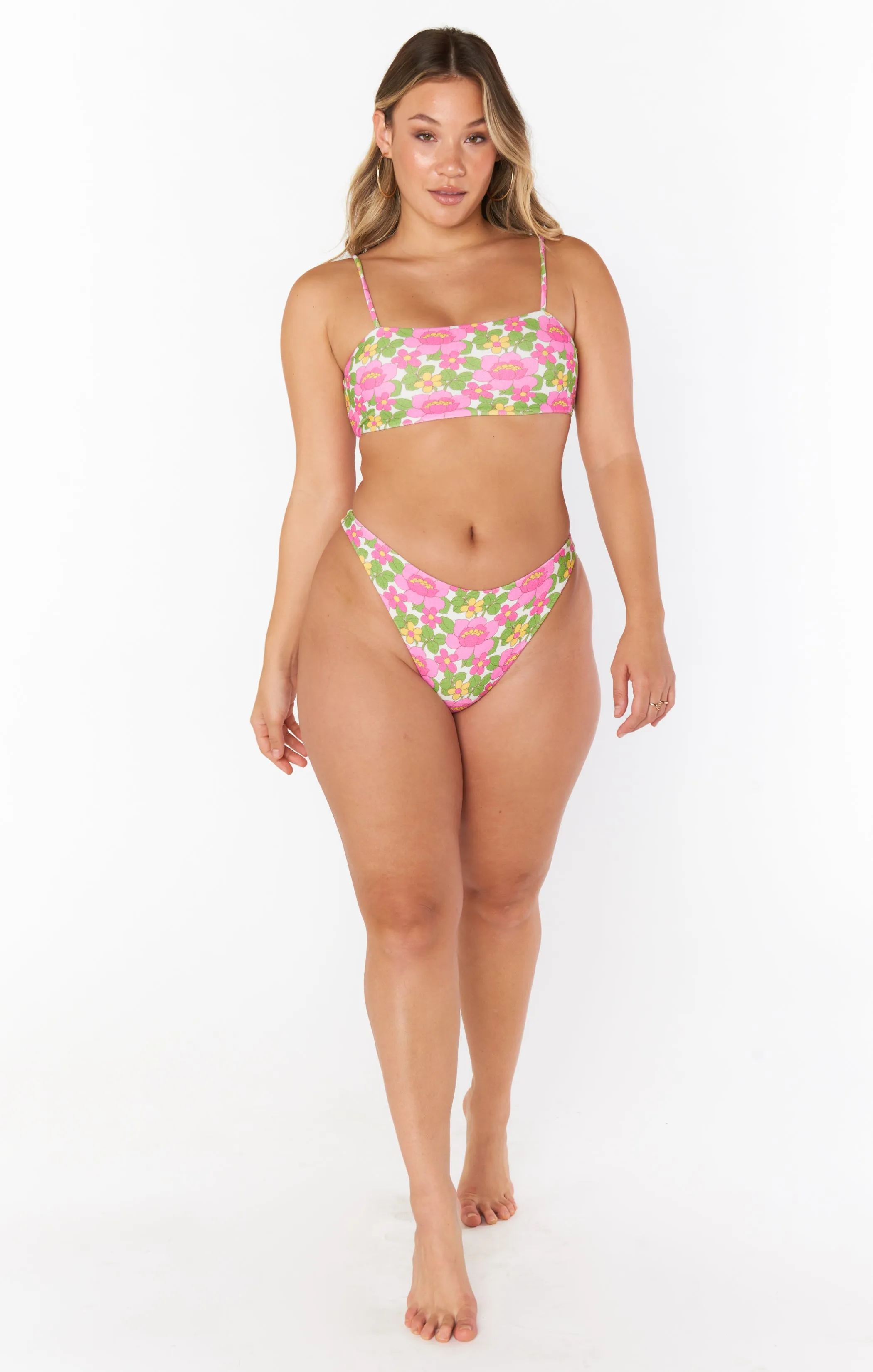 Cozumel High Side Bottom ~ Fresh Floral Terry