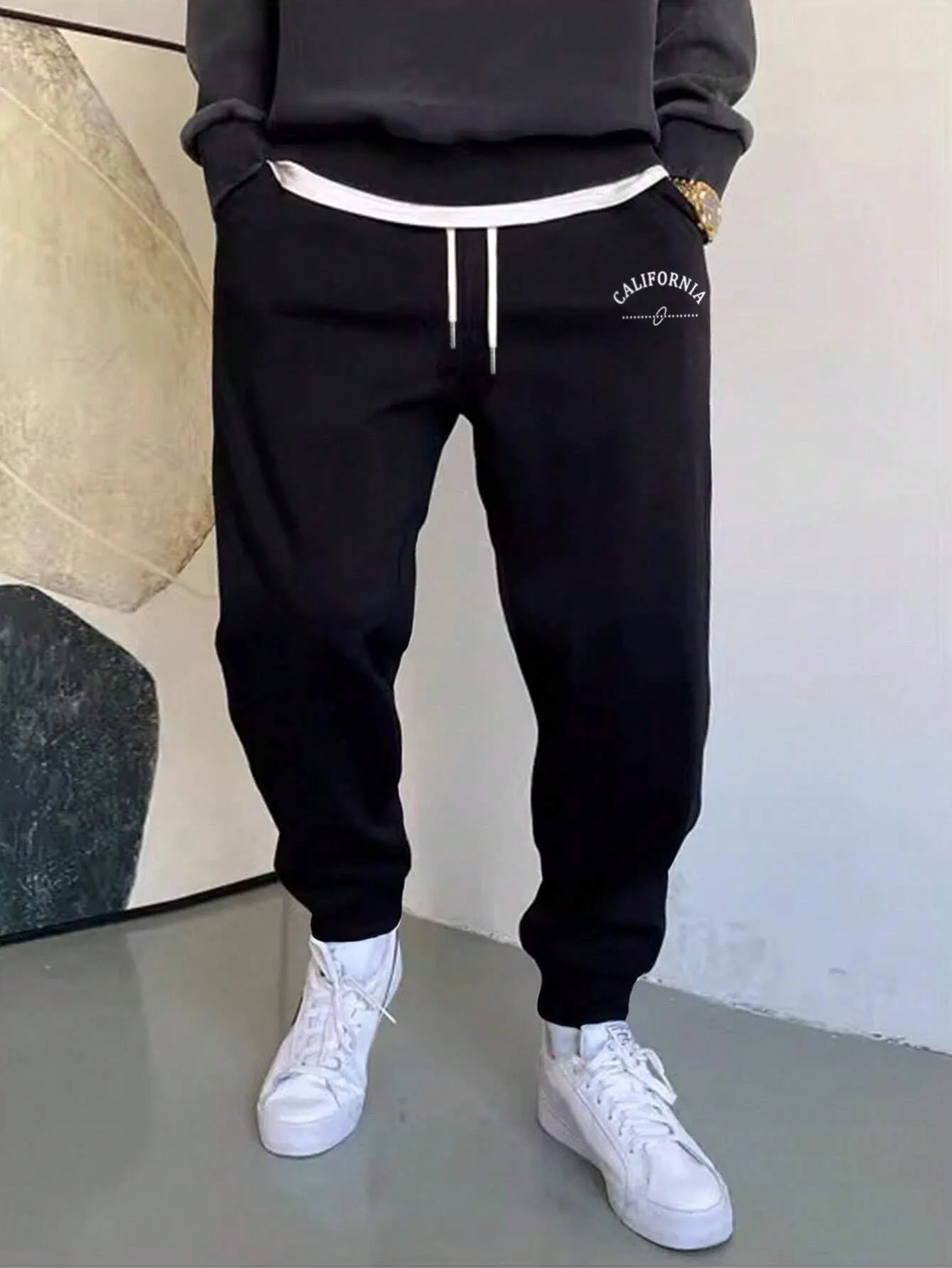 Drawstring Waist Sweatpants