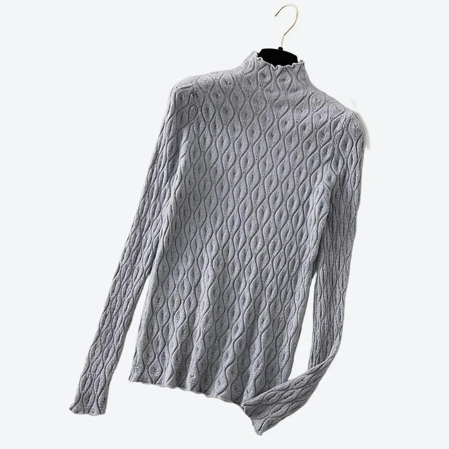 Elegant Textured High-Neck Tops