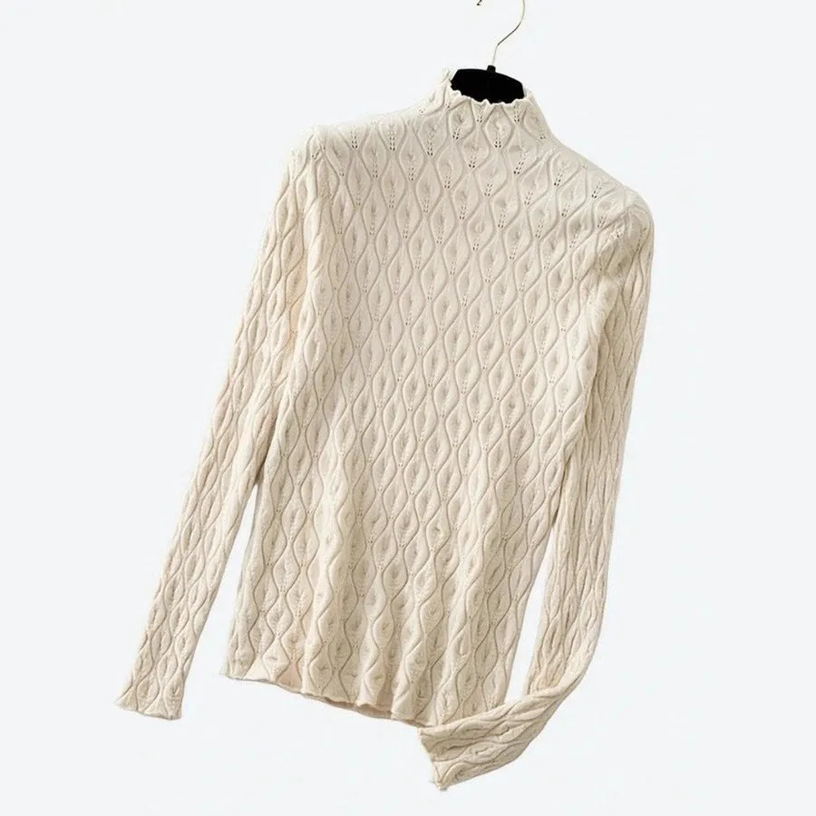 Elegant Textured High-Neck Tops