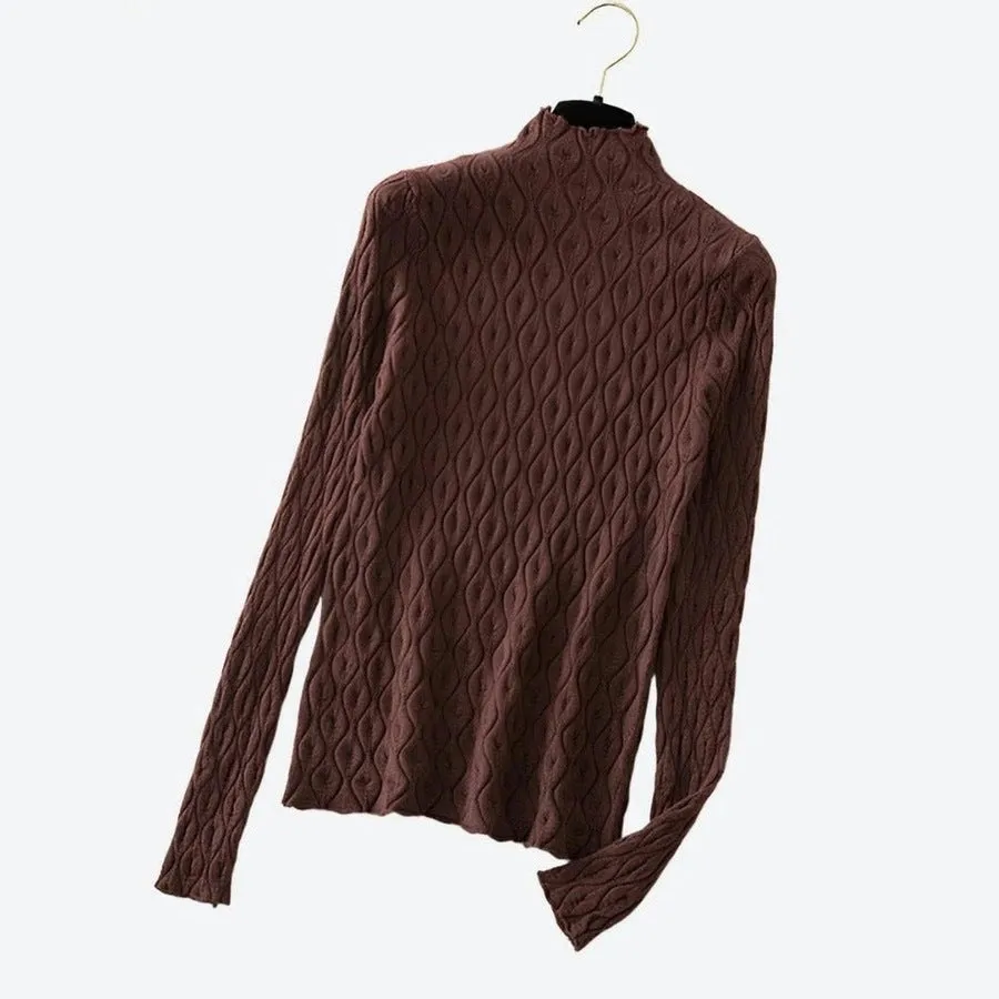 Elegant Textured High-Neck Tops