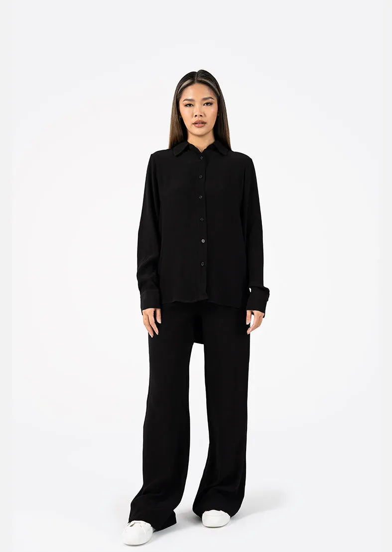 Embody Plisse Trouser Black