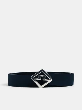 Gary Brushed Leather Belt / JL Navy