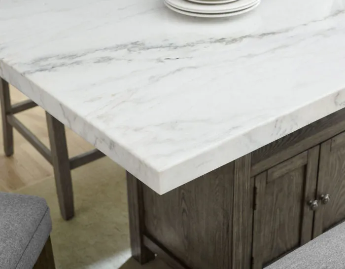 Grayson 60-inch Marble Top Counter Storage Table