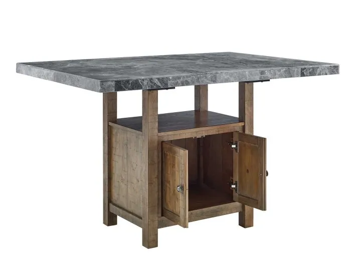 Grayson 60-inch Marble Top Counter Storage Table