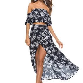 High Waist Asymmetrical Beach Long Dress