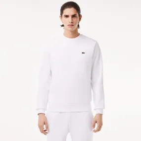 Lacoste Brushed Fleece Jogger Sweatshirt in White