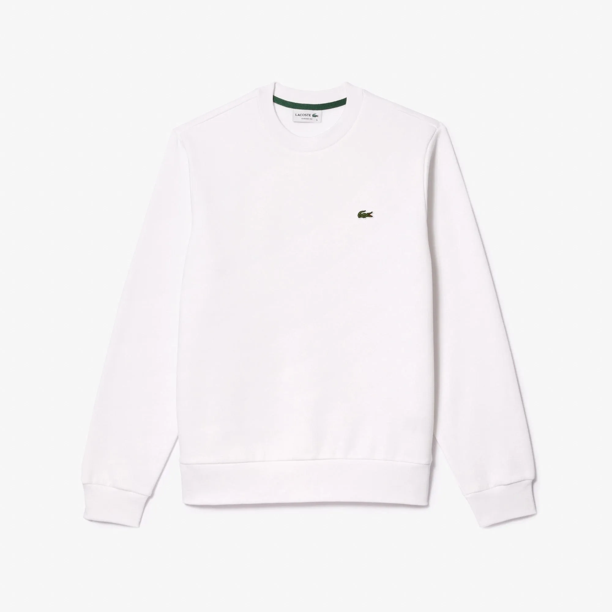 Lacoste Brushed Fleece Jogger Sweatshirt in White