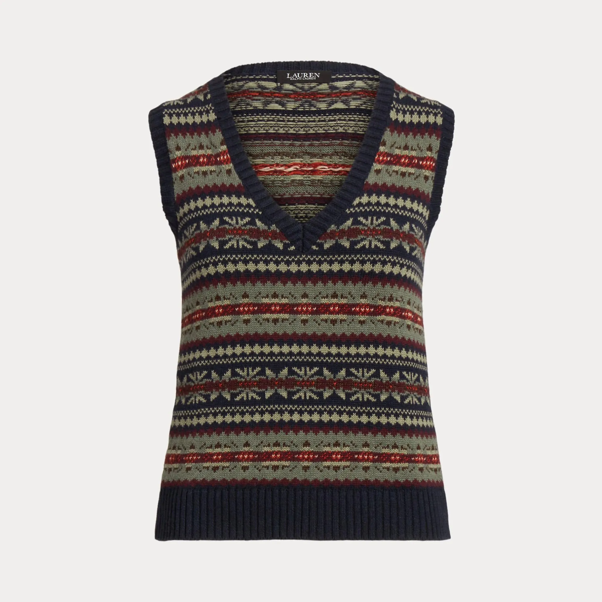 Lauren Ralph Lauren Fair Isle V-Neck Sleeveless Jumper