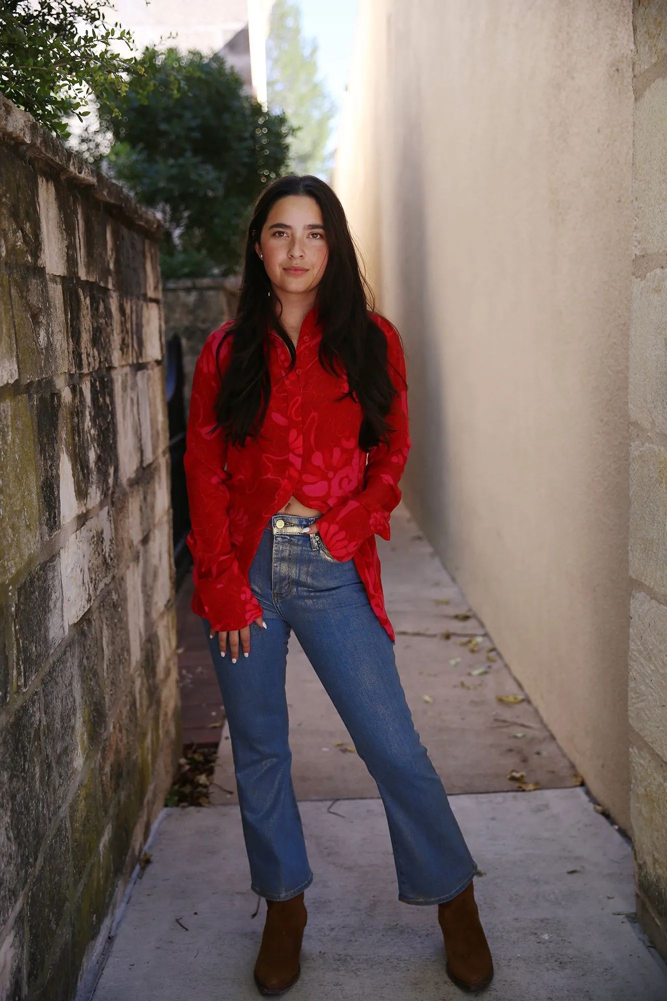 Lerma Eloise Silk CDC Shirt Dark Red