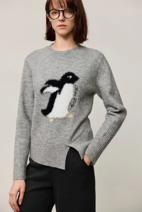 LILY Penguin Crewneck Knit Sweater