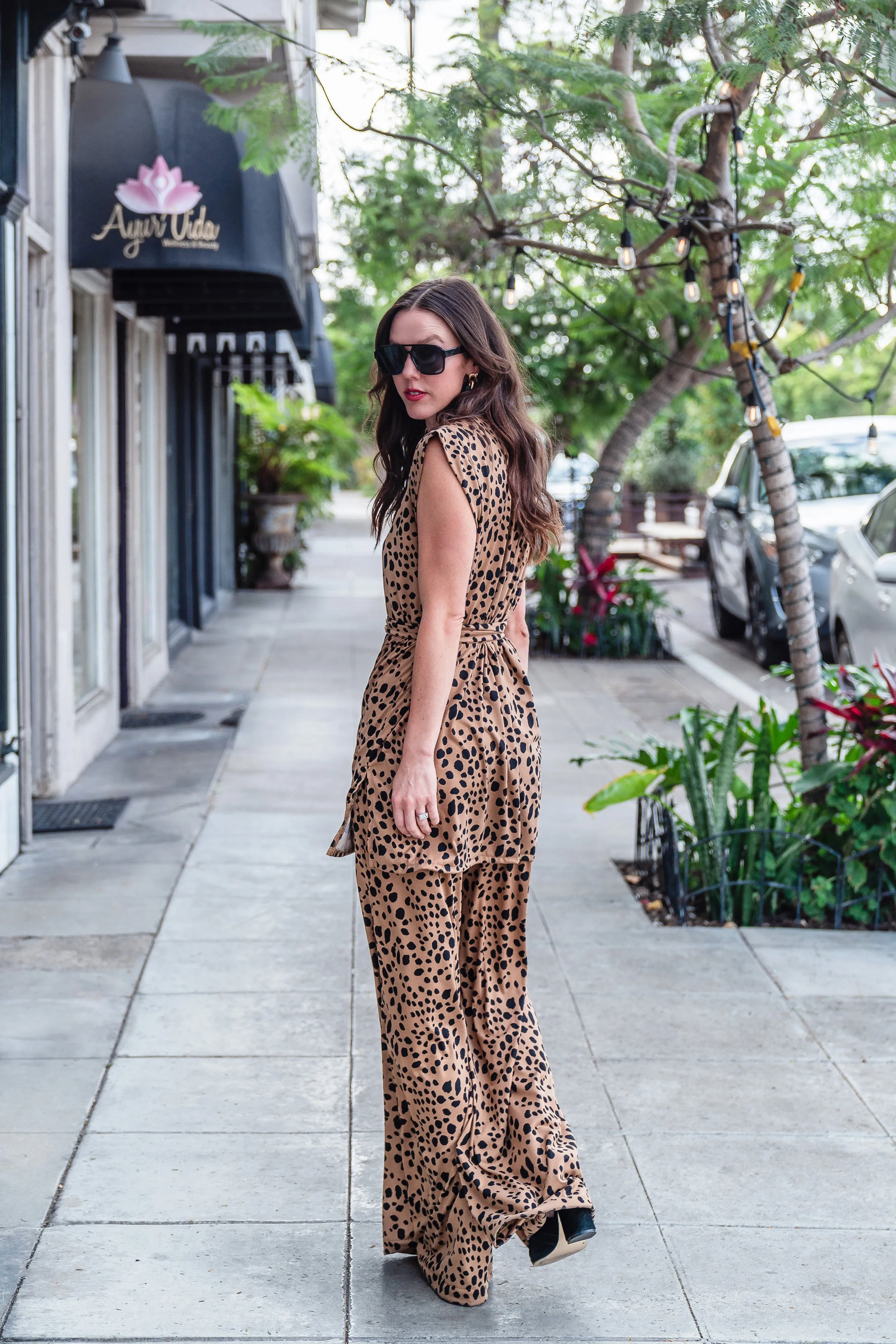 Lindsay Leopard Tunic & Palazzo Lounge Set