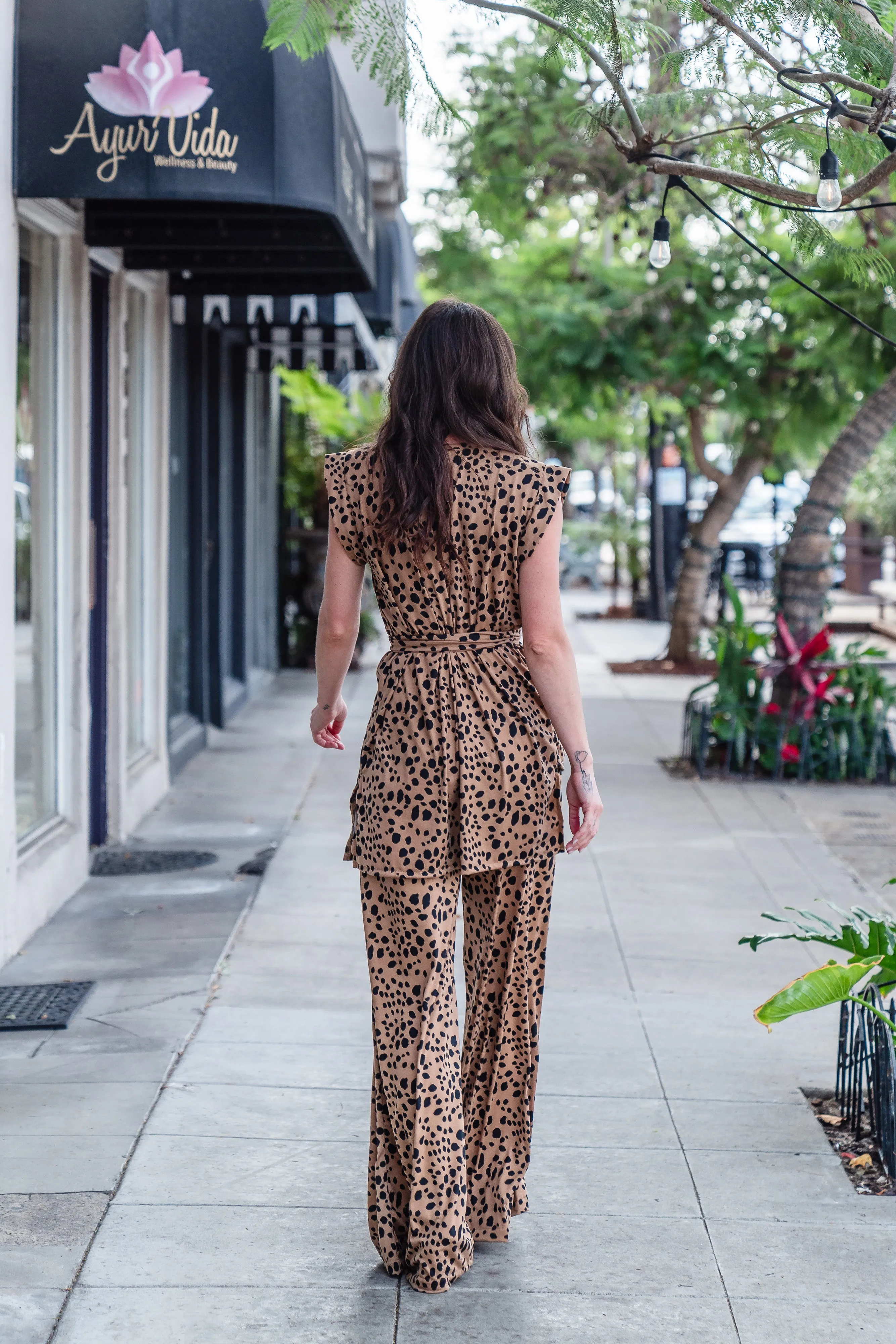 Lindsay Leopard Tunic & Palazzo Lounge Set