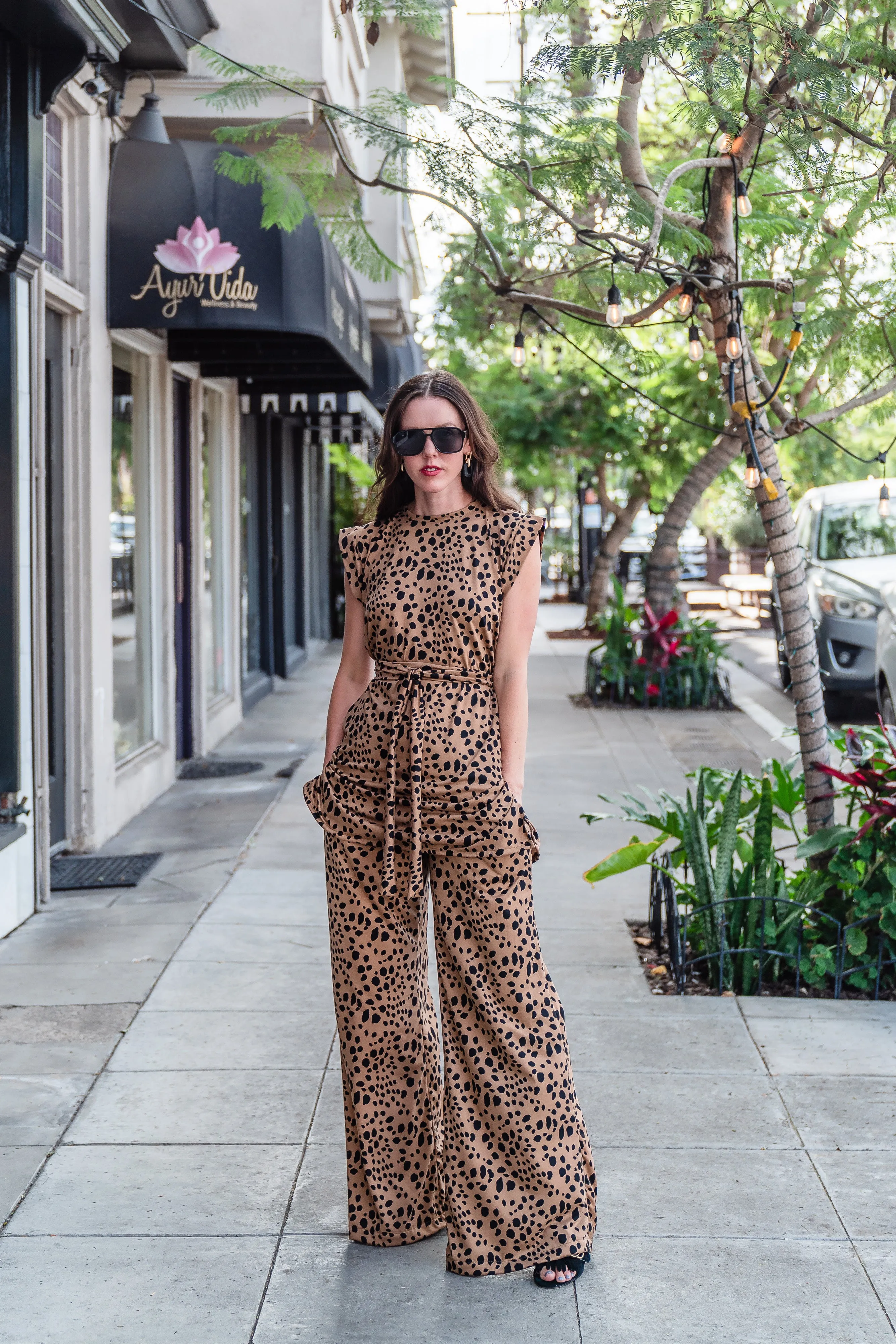 Lindsay Leopard Tunic & Palazzo Lounge Set