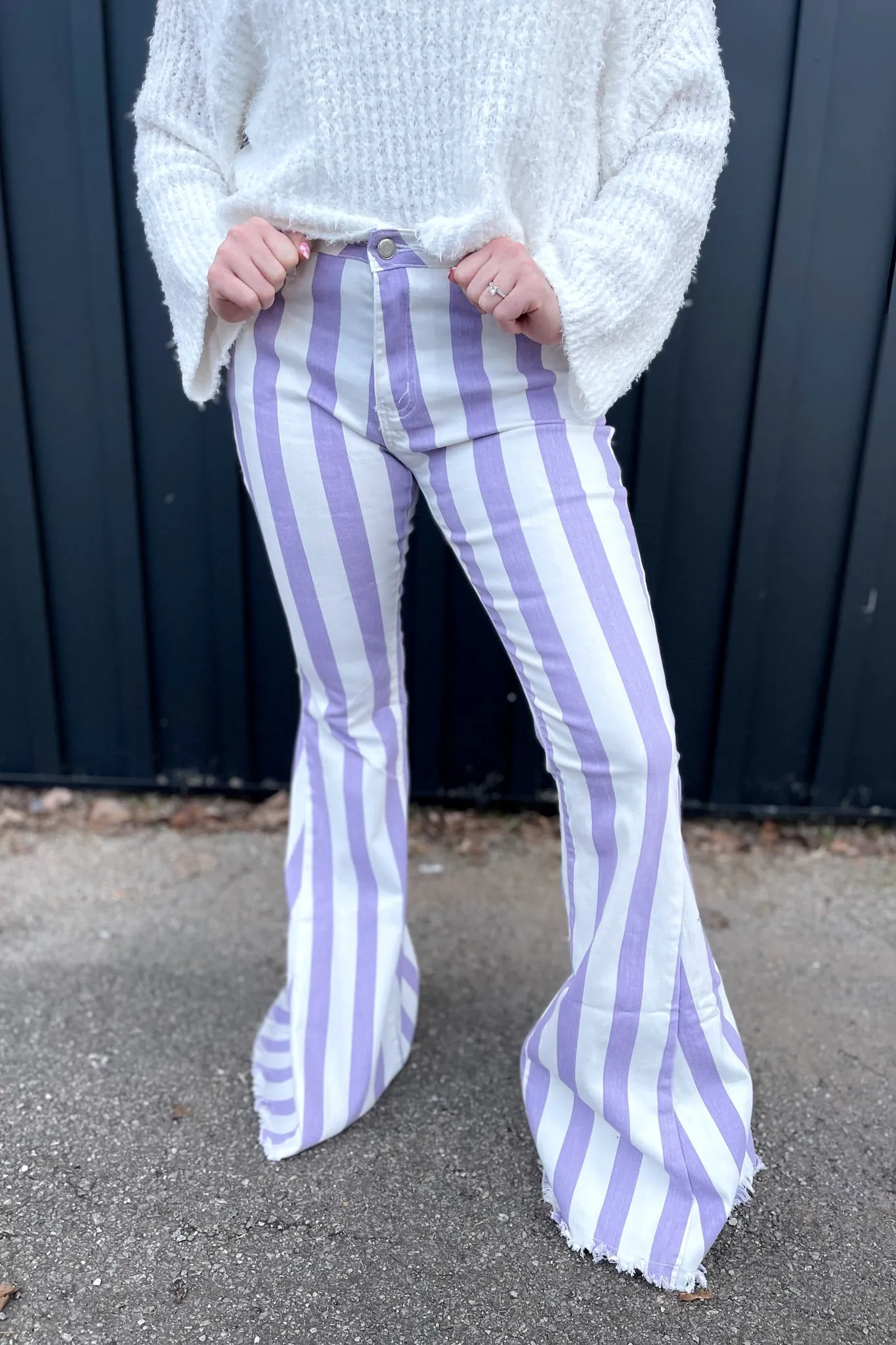 Maeve Striped Bell Bottoms