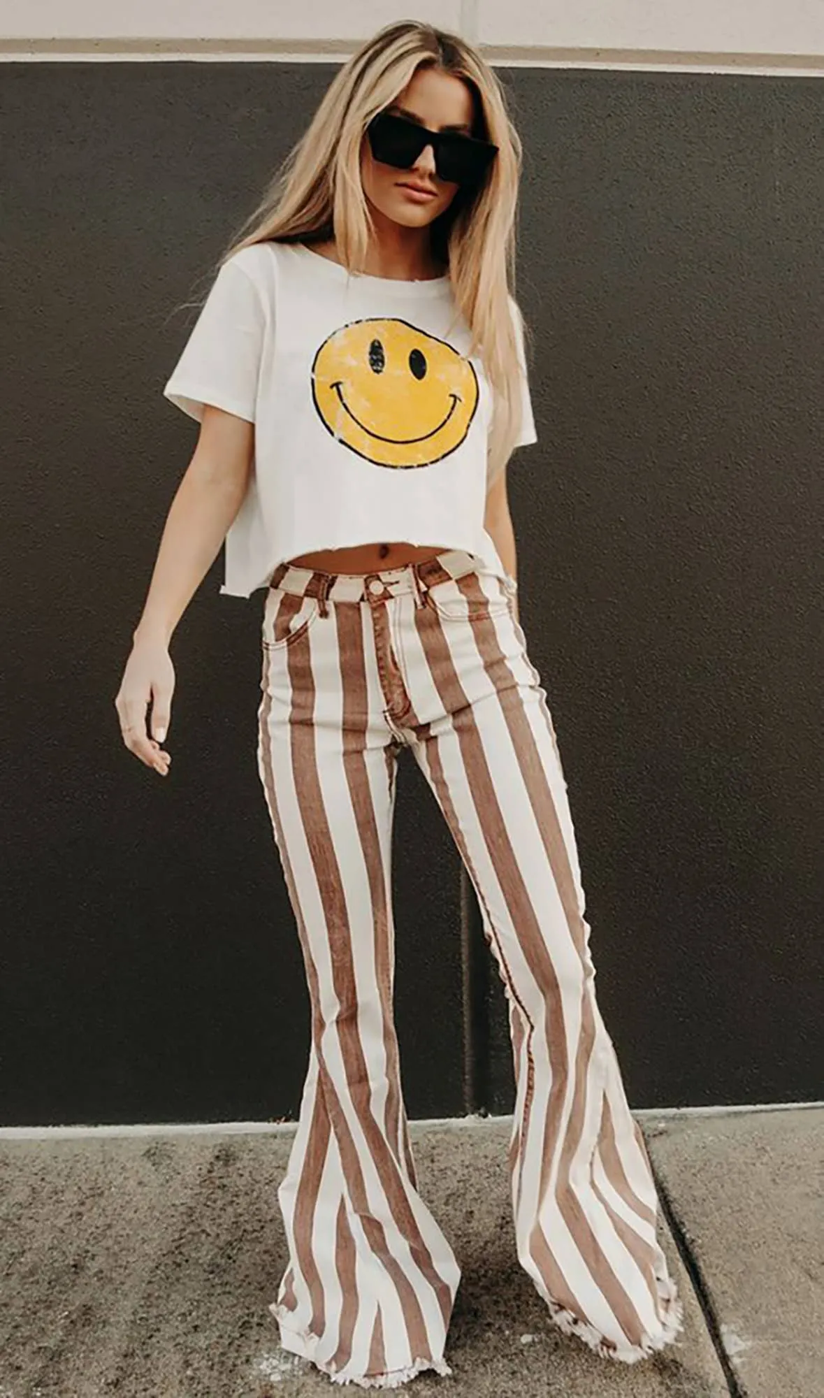 Maeve Striped Bell Bottoms