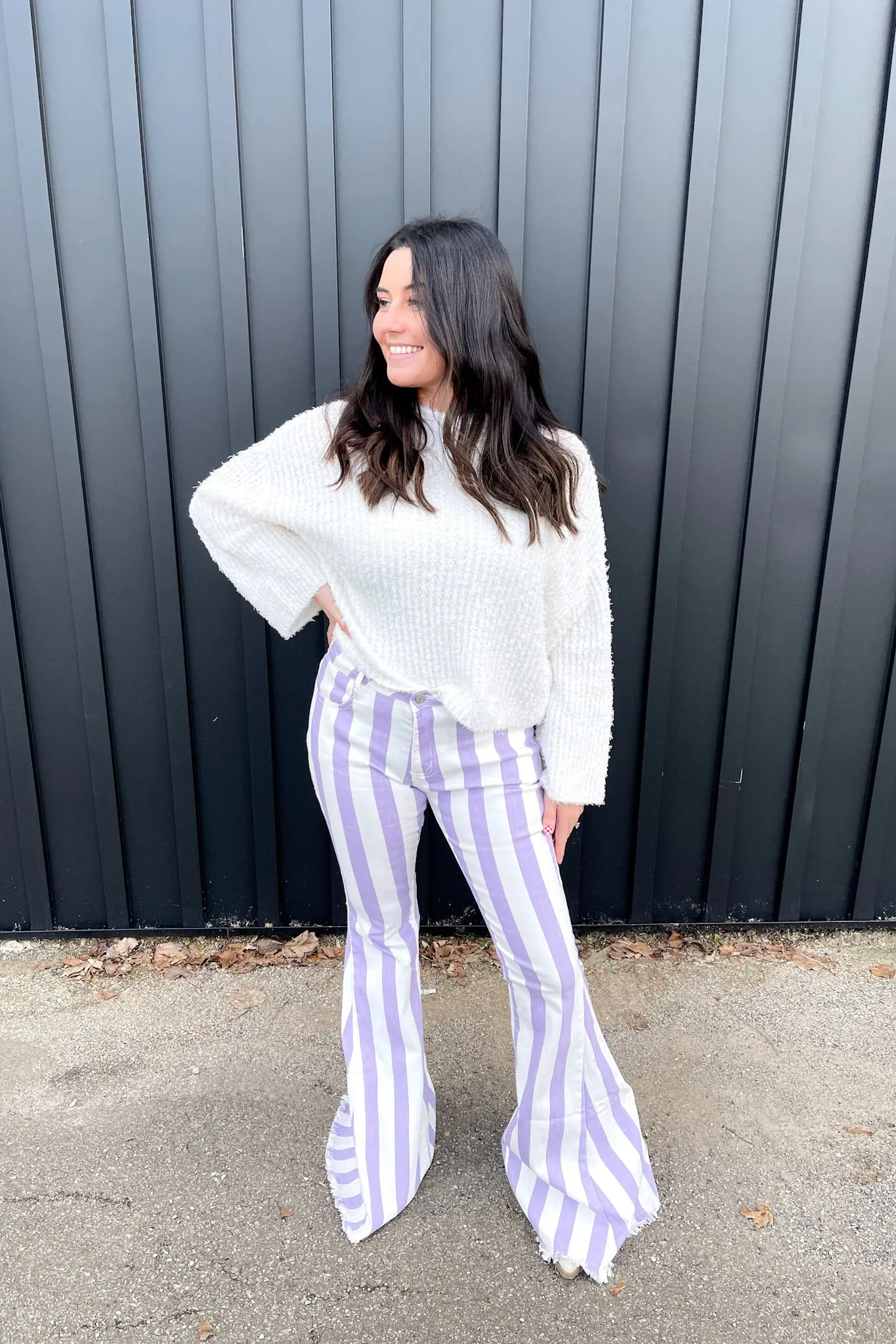 Maeve Striped Bell Bottoms