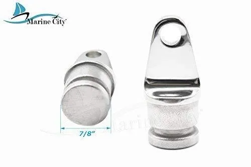 Marine City 316 Stainless-Steel 7/8” Round Inside Eye End for Bimini Top (1pcs)