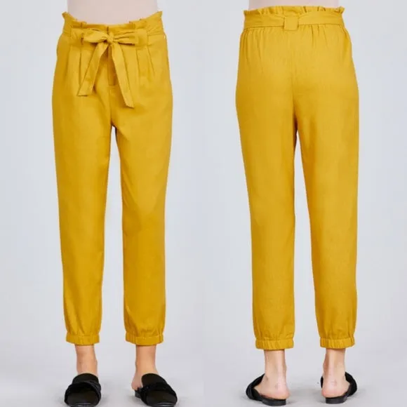 Mustard Paper bag Pants