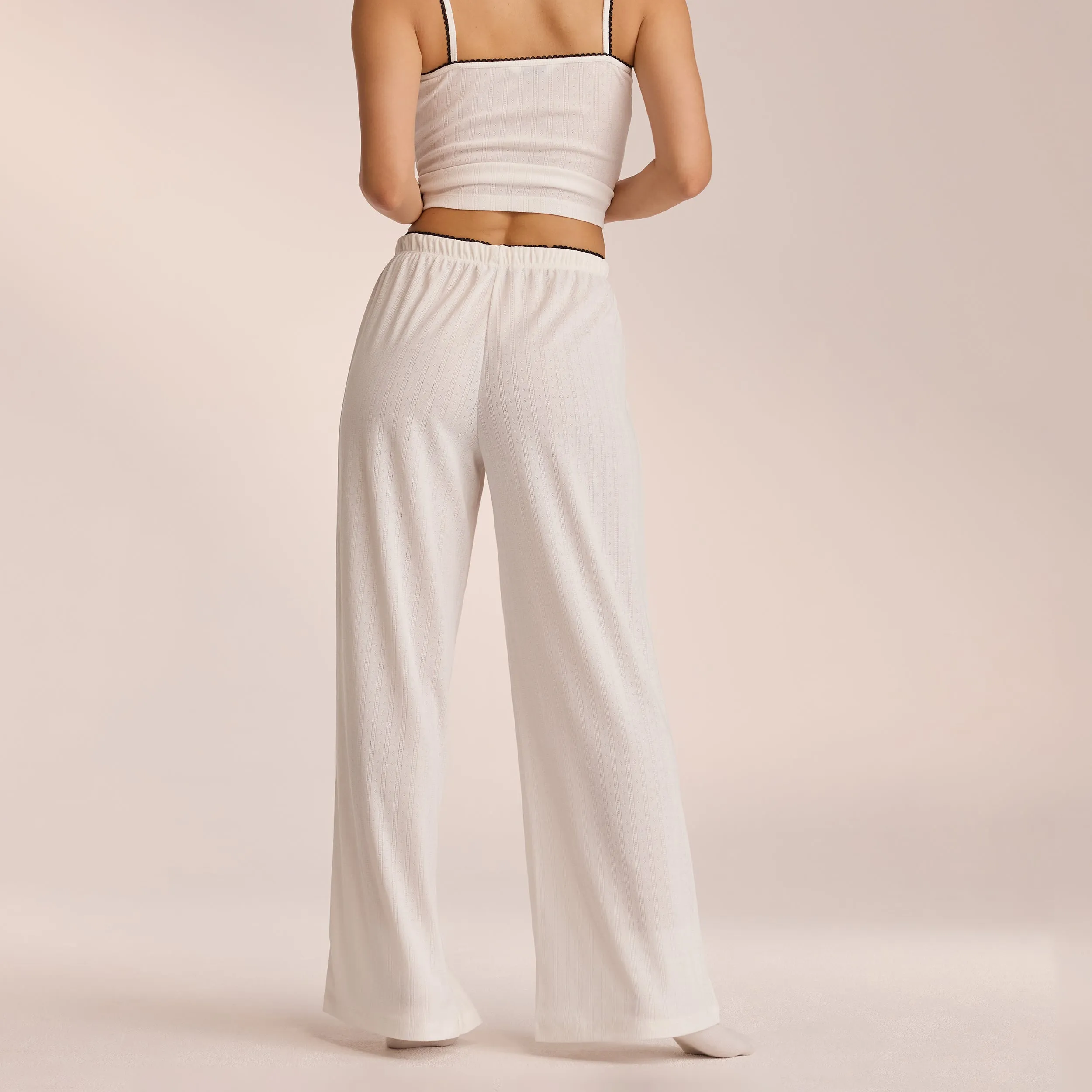 Pointelle Pyjama Bottoms - White