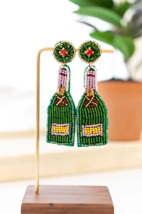 Pop A Bottle Earrings, Green