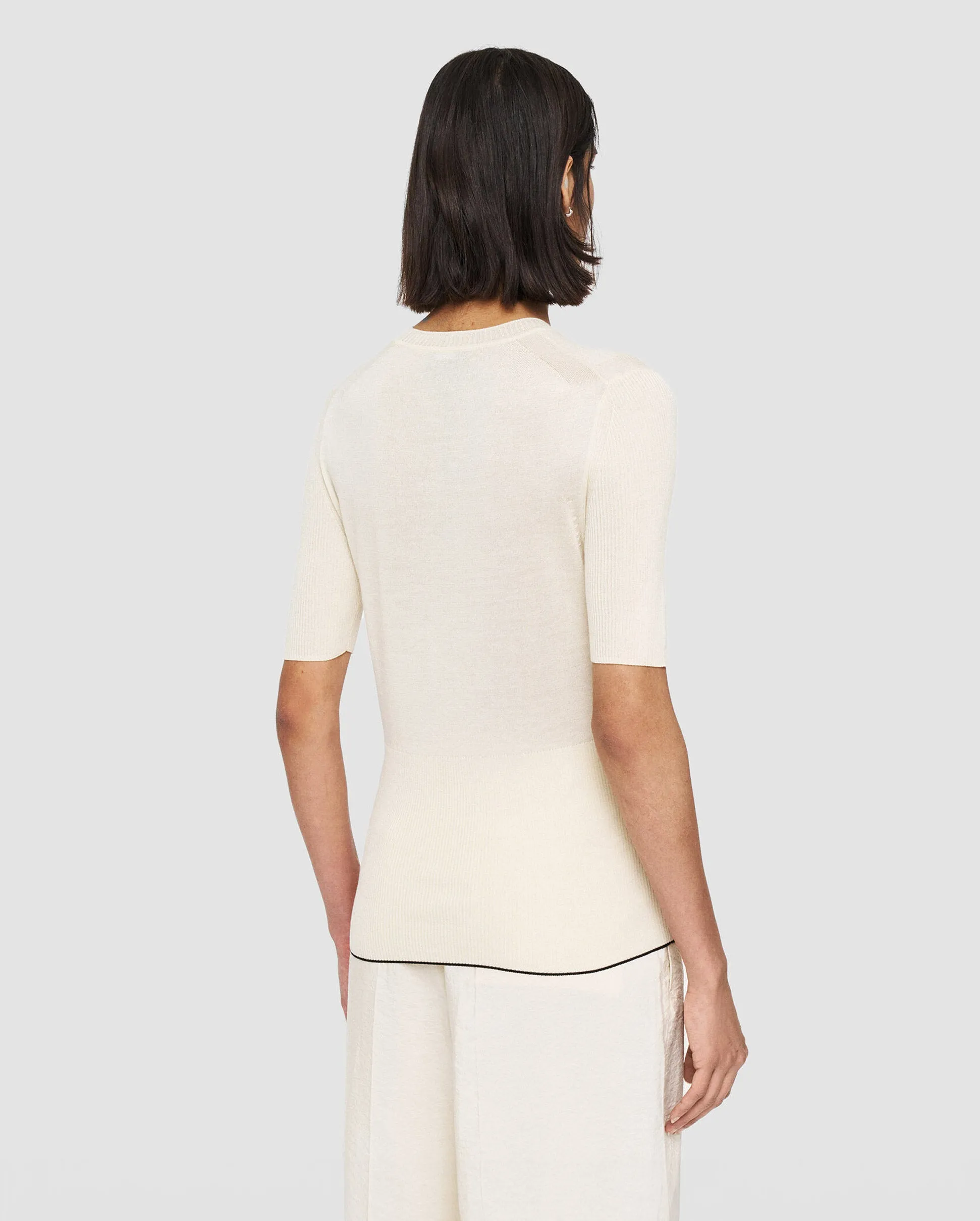 REFINED COTTON SILK TOP / PAPYRUS