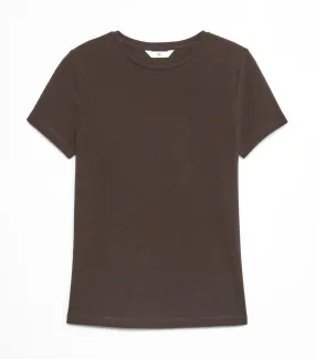 Refined Shrunken T-Shirt Dark Brown