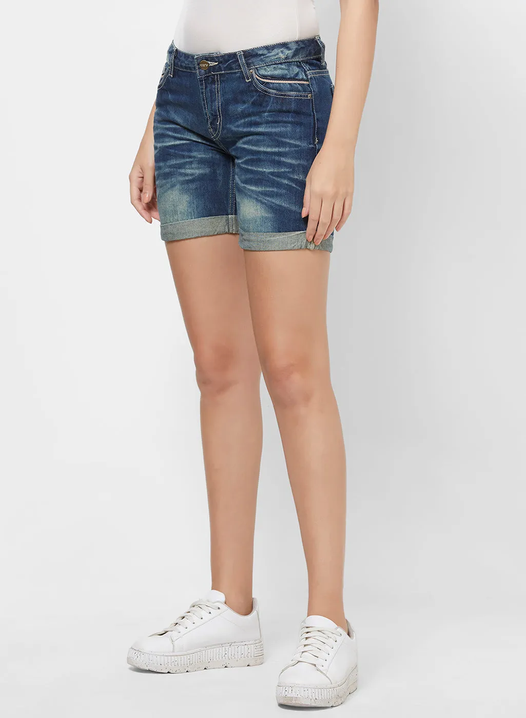 Roll Up Denim Shorts