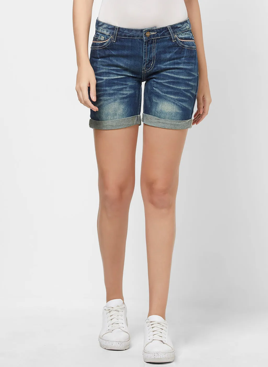 Roll Up Denim Shorts