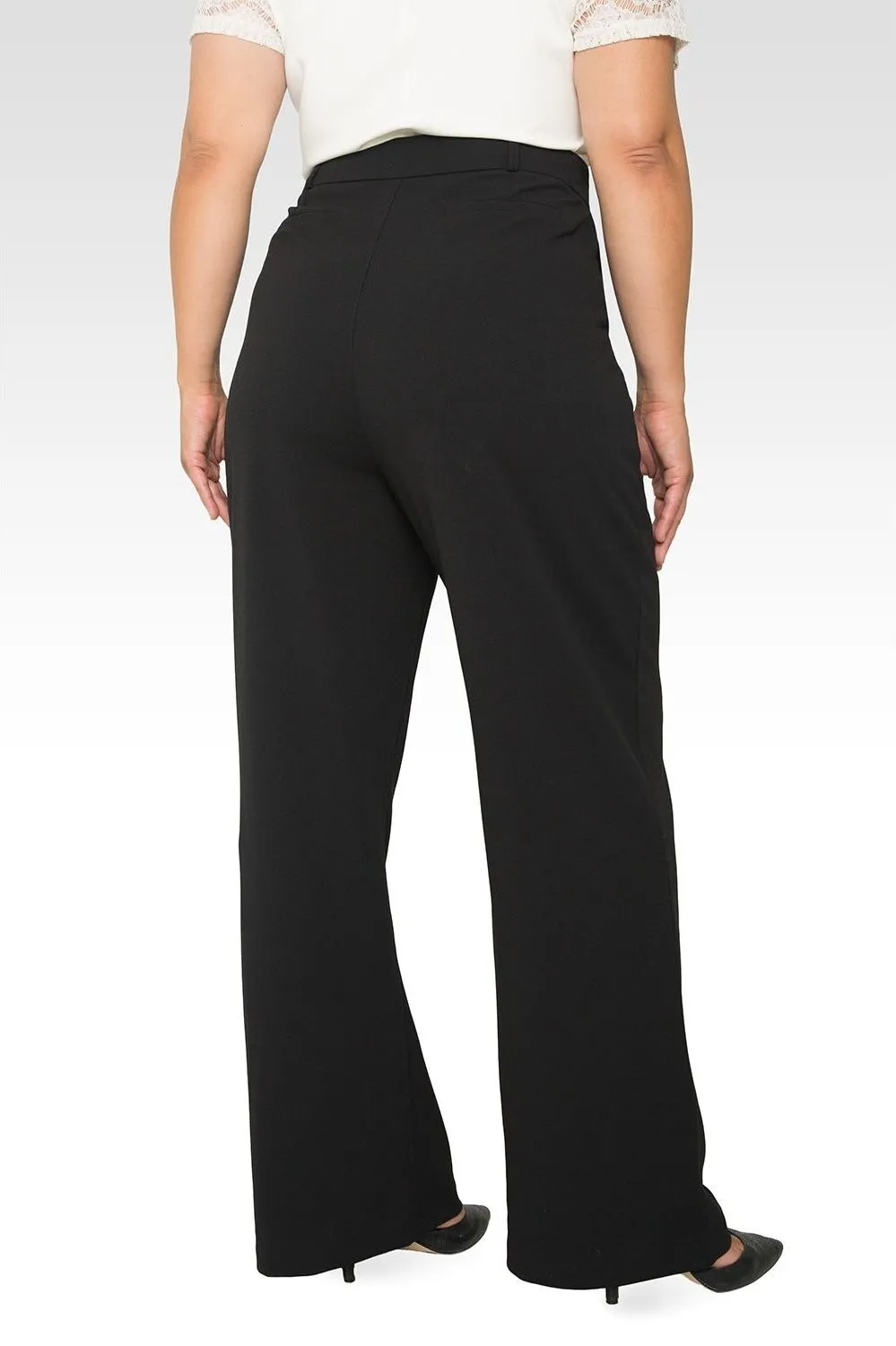 Standard & Practices Curvy Pintuck Stretch Crepe Wide Leg Trouser. Fall Clearance!