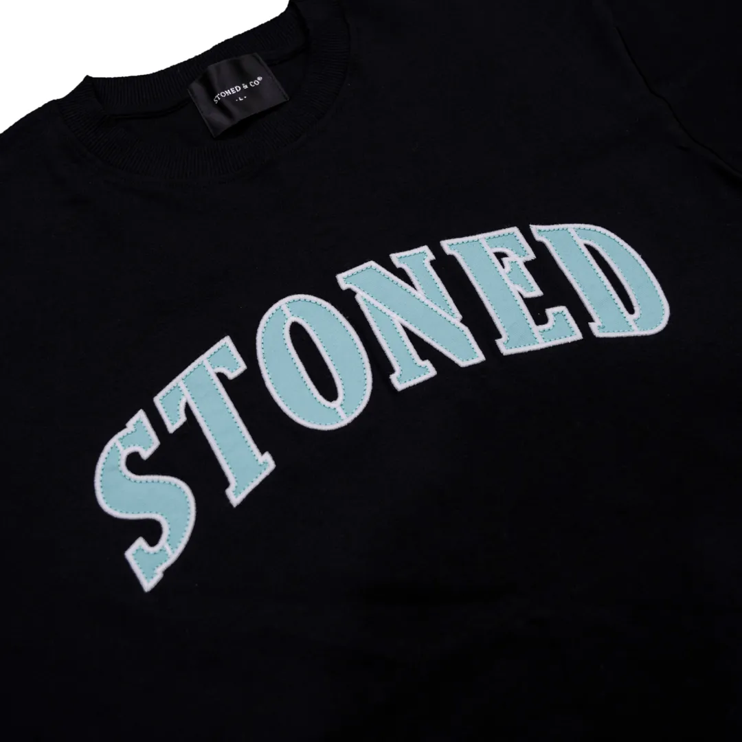 Stoned Retro : Tiffany Varsity Logo Tee Black