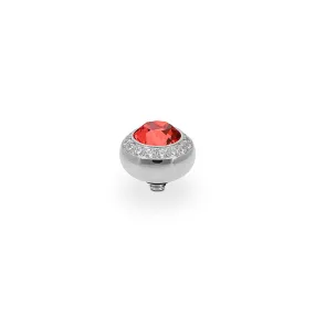 Tondo Deluxe Silver and Padparadscha Ring Gem Top, 10mm