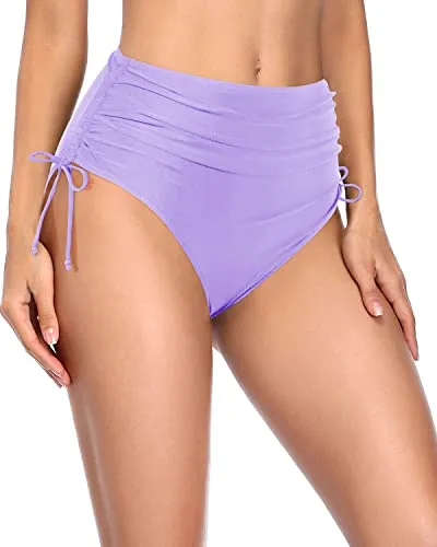 Women's High Waisted Bikini Bottoms Full Coverage Tummy Control Swimwear