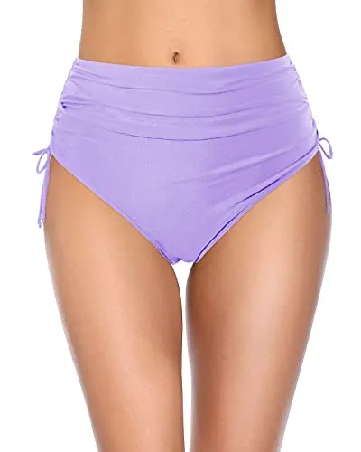 Women's High Waisted Bikini Bottoms Full Coverage Tummy Control Swimwear