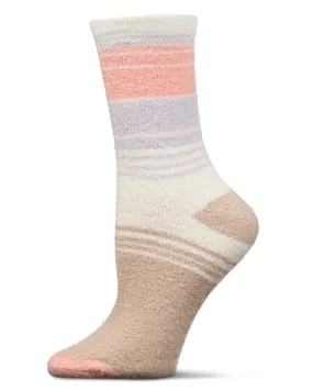 Women's Stripes Aloe Infused Crew Socks